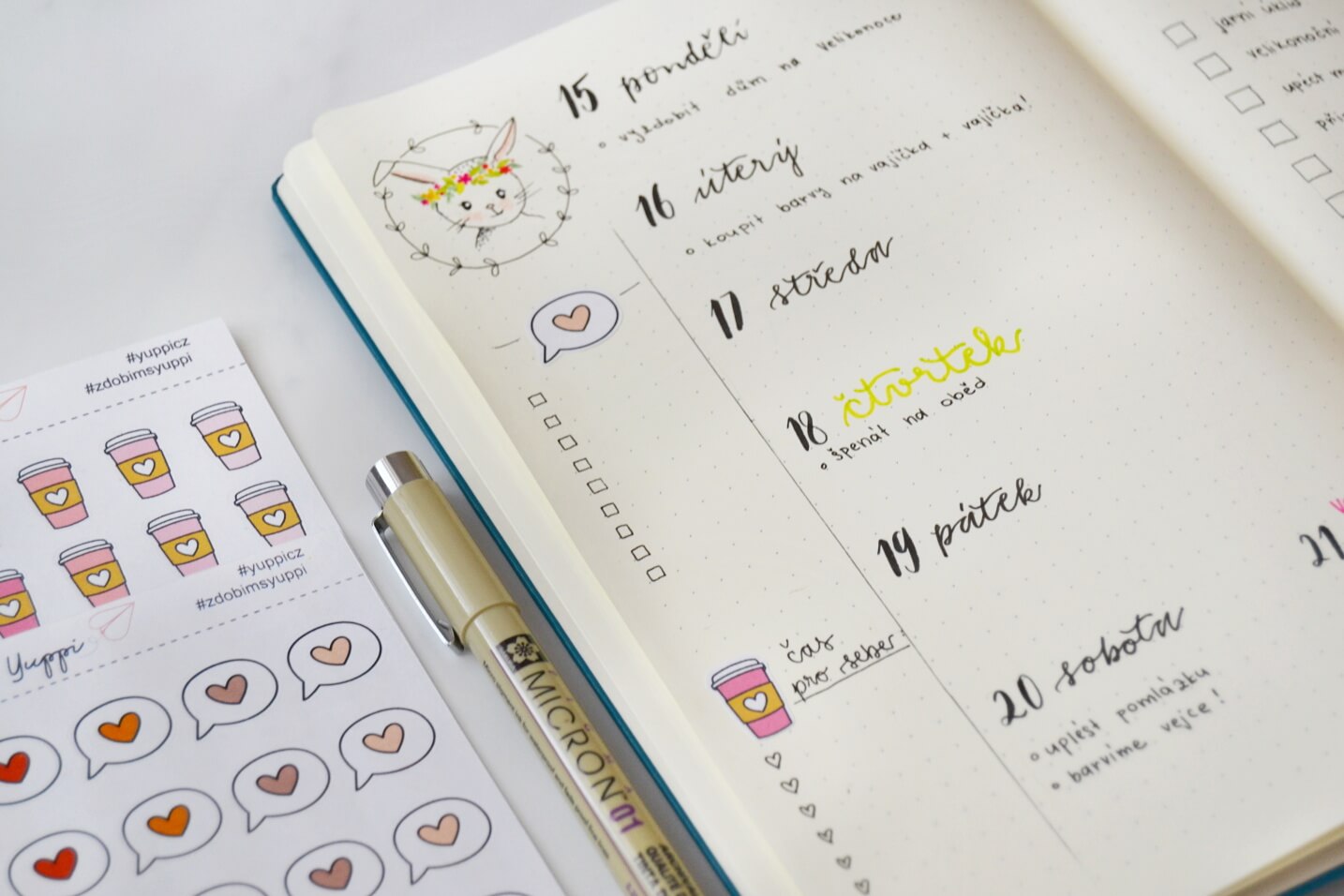 bullet journal inspirace